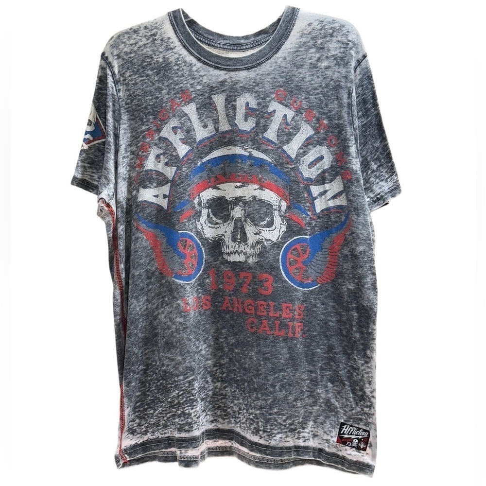 Affliction Men's American Customs 1973 Graphic Tee Shirt Size Large